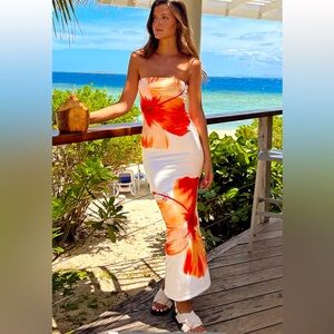 Arizona white floral print maxi dress